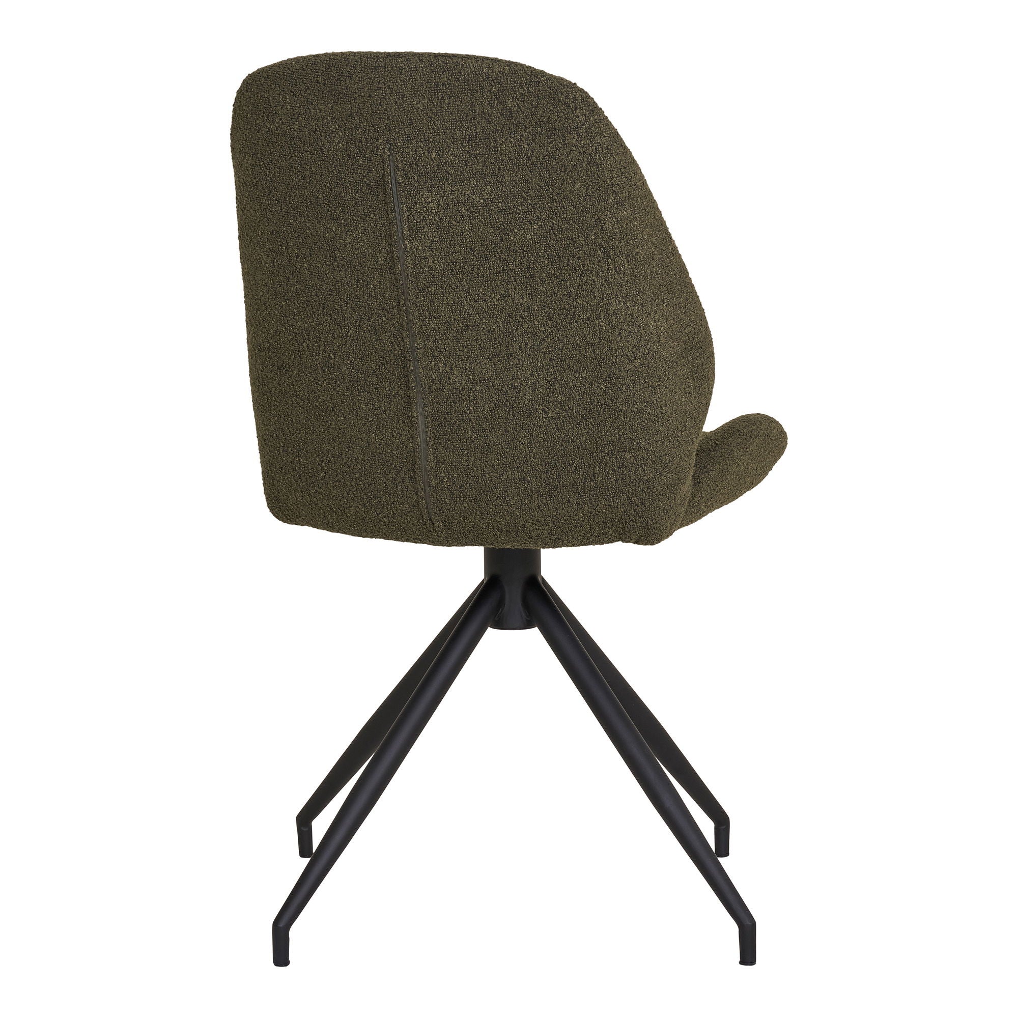 Monte Carlo Dining Chair - Dining Chair with swivel, bouclé, green, black legs, HN1241